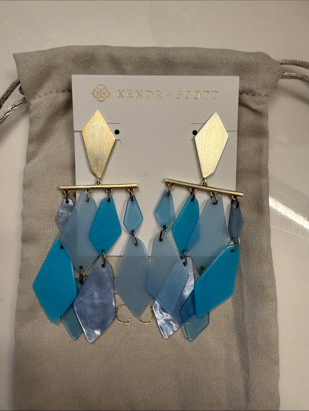 Kendra Scott Turquoise & Sky Blue Dangle Earrings